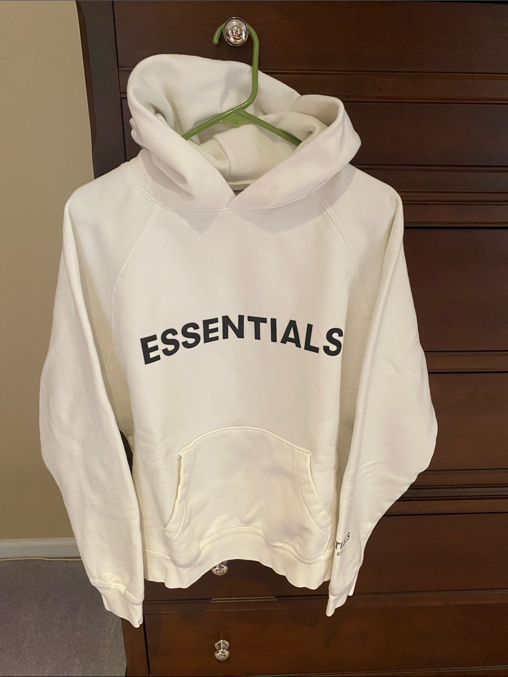 ESSENTIALS White Pullover Hoodie - Men's Classic Hooded Sweatshirt